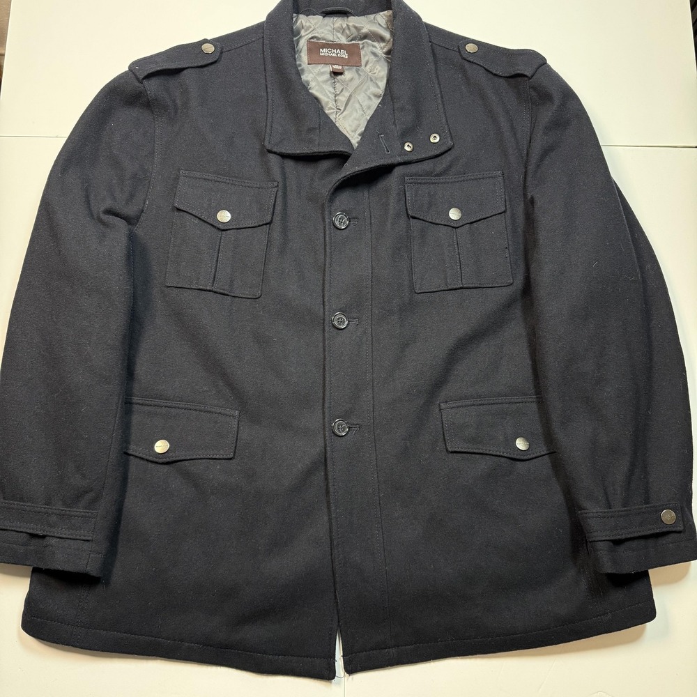 Michael Michael‎ Kors Jacket Mens 4X Navy Blue Military Peacoat Quilted Lined